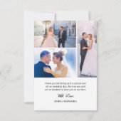 Collage de photos de mariage romantique Merci (Dos)
