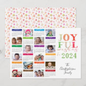 Collage de photos du calendrier 2019 Carte de vœux (Devant / Derrière)