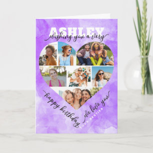 Collage de photos du coeur Carte d'anniversaire -