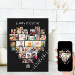 Collage de photos du coeur Nom du script Carte d'a<br><div class="desc">Dites Joyeux Anniversaire avec un collage de photos de coeur d'amour, carte d'anniversaire personnalisée. Le modèle photo est configuré pour que vous puissiez ajouter vos images, en travaillant en ligne de haut en bas. Le collage photo contient 29 photos qui sont exposées dans un mélange de formats portrait, paysage et...</div>