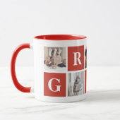 Collage de photos en rouge des mugs personnalisés  (Gauche)