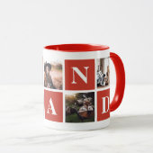 Collage de photos en rouge des mugs personnalisés  (Devant droit)