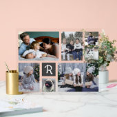 Collage de photos familiales 7 photos + Monogramme (Mariage)