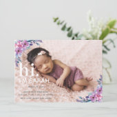 Collage de photos florales Faire-part de naissance (Debout devant)