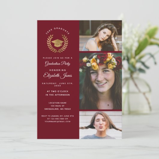 Collage de photos Invitation de graduation (Debout devant)