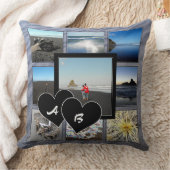 Collage de photos monogrammes oreiller à lancer (Couverture)