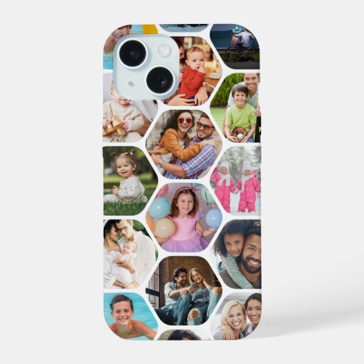 Collage de photos multiples simple motif hexagonal (Verso)