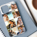 Collage de photos personnalisé en marbre gris<br><div class="desc">Coque iphone de collage photo moderne avec arrière - plan en marbre gris,  que vous pouvez personnaliser avec 7 de vos photos préférées. Le modèle est configuré pour vous permettre d'ajouter vos photos,  de travailler de haut en bas en rangées.</div>