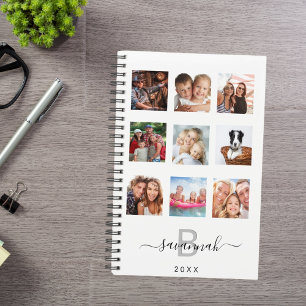 Collage de photos personnalisé monogramme blanc mo