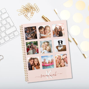 Collage de photos personnalisé rose gold rose mono