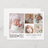 Collage de photos pour carte d'annonce de naissanc (Devant / Derrière)