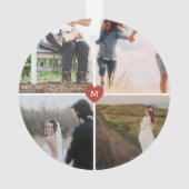 Collage de photos Premier Noël M. Mme Monogrammed (dos)