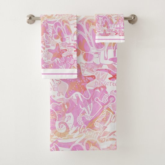 Collage de plage nautique Hot Pink ID840 (En situation)