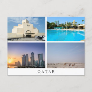 Collage de quatre paysages au Qatar carte postale