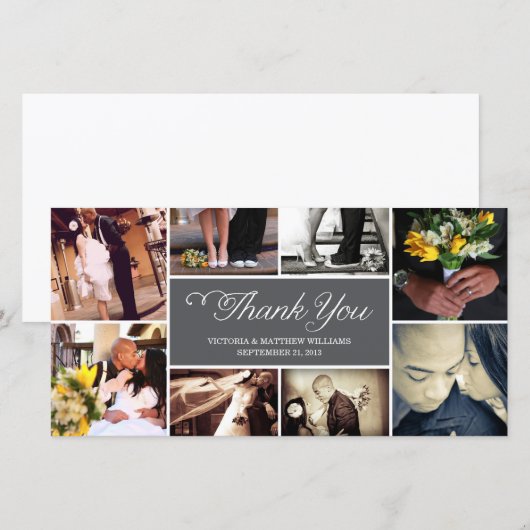 COLLAGE DE SCRIPT SUCRÉ | CARTE DE REMERCIEMENTS m (Devant / Derrière)