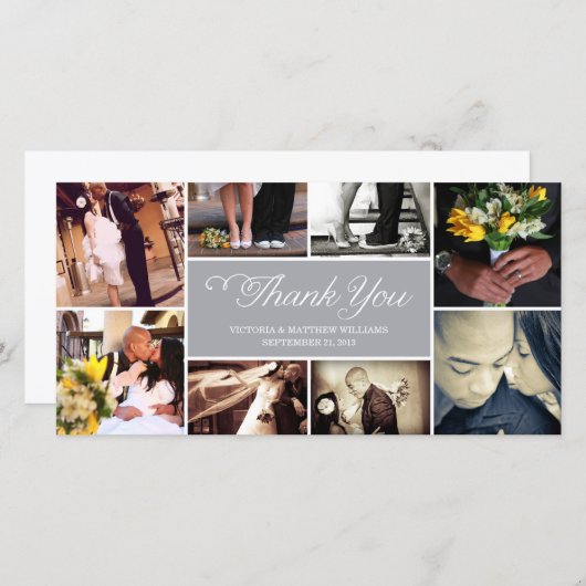 COLLAGE DE SCRIPT SUCRÉ | CARTE DE REMERCIEMENTS m (Devant / Derrière)