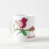 Collage d'oiseaux Nom personnalisé Mug (Devant gauche)