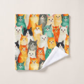 Collage du Motif de chats aquarelle (Gant de toilette)