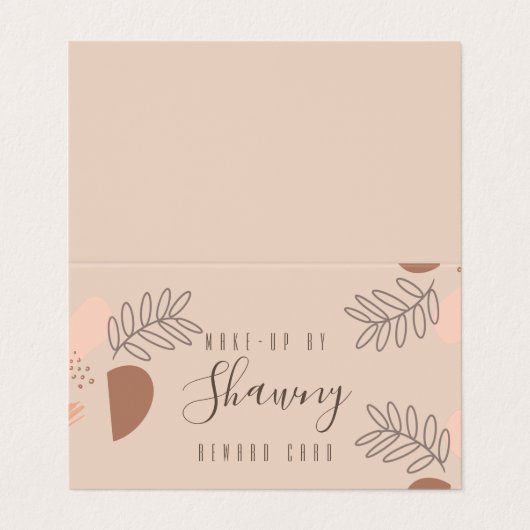 Collage Earth Tone Make-up Artist Salon Reward Visitekaartjes (Buitenkant ongevouwen)