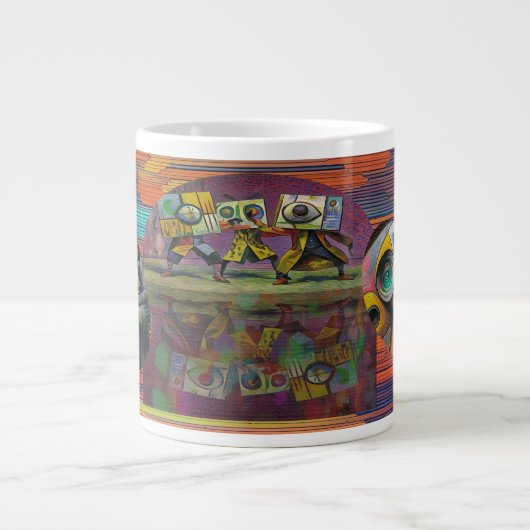 Collage en Kleur Extra Grote Beker (Voorkant)