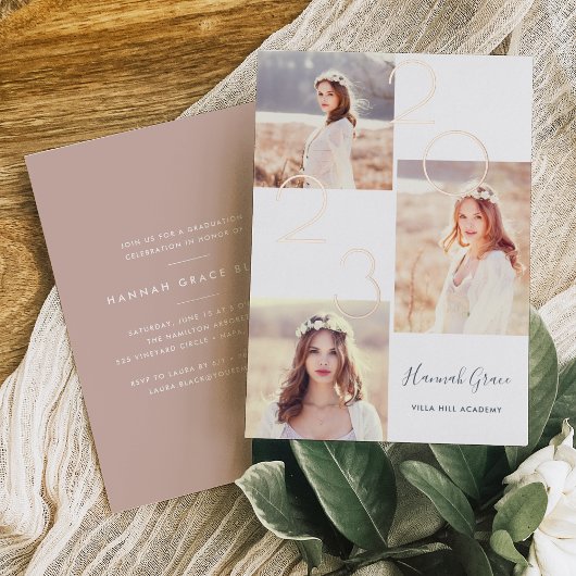 Collage Faire-part de graduation et invitation