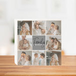Collage familial photo et cadeau gris personnalisé<br><div class="desc">Créez un collage familial magnifique et personnalisé avec huit photos, accompagné d'un nom de famille personnalisé en gris. Ce cadeau unique et réfléchi est parfait pour commémorer des moments spéciaux et célébrer l'amour et le lien au sein d'une famille. Le collage présente huit photos soigneusement sélectionnées que vous pouvez fournir,...</div>