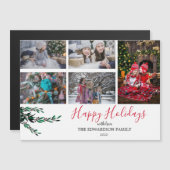 Collage familial rustique Happy vacances carte mag (Devant / Derrière)