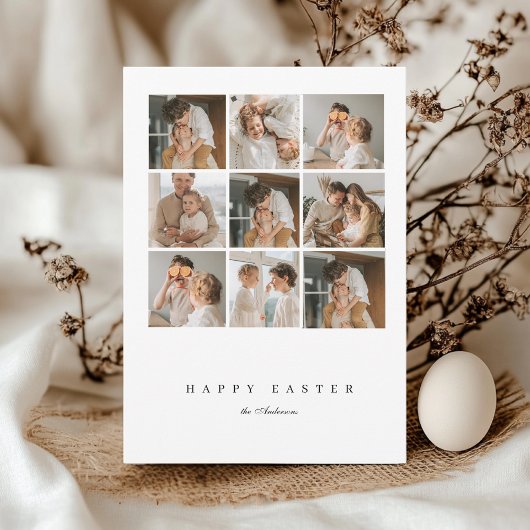 Collage Familiefoto Happy Easter Kaart