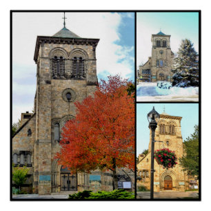 Collage - First Parish Church in Plymouth, MA Perfect Poster