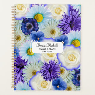 Collage Floral Bleu & Blanc Grand Bold Personnalis