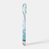 Collage floral bleu coque iphone, turquoise et bei (Côté droit)