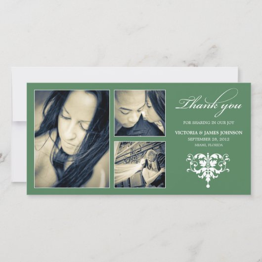 COLLAGE FORMEL VERT | CARTE DE REMERCIEMENTS maria (Devant)