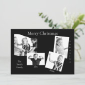 Collage Foto B/W Flat Holiday Kaart (Staand voorkant)
