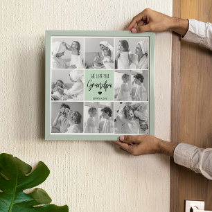 Collage Foto Best Grandpa Ever Pastel Mint Gift Poster