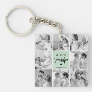 Collage Foto Best Grandpa Ever Pastel Mint Gift Sleutelhanger