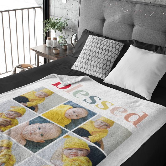 Collage Foto | Colorful Blessay Gift Sherpa Deken