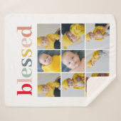 Collage Foto | Colorful Blessay Gift Sherpa Deken (Voorkant (horizontaal))