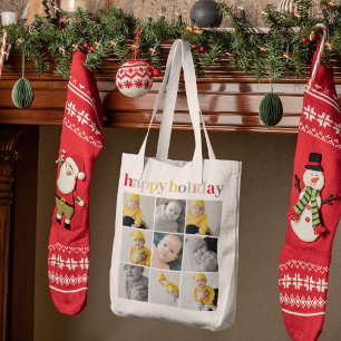 Collage Foto Colorful Happy Holiday Tote Bag