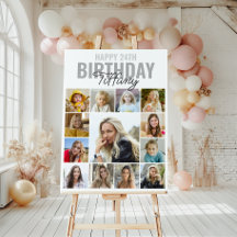 Collage Foto Elke Leeftijd Happy Birthday