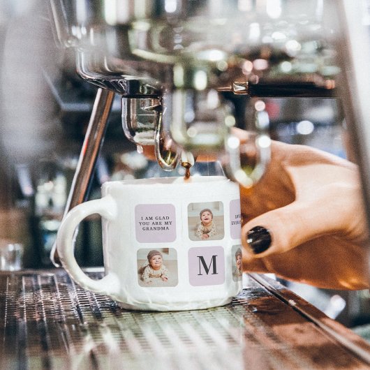 Collage Foto en beste grootmoeder ooit beste Paars Espresso Kop