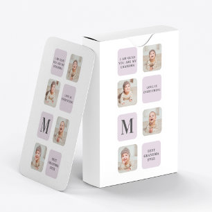 Collage Foto en beste grootmoeder ooit beste Paars Pokerkaarten