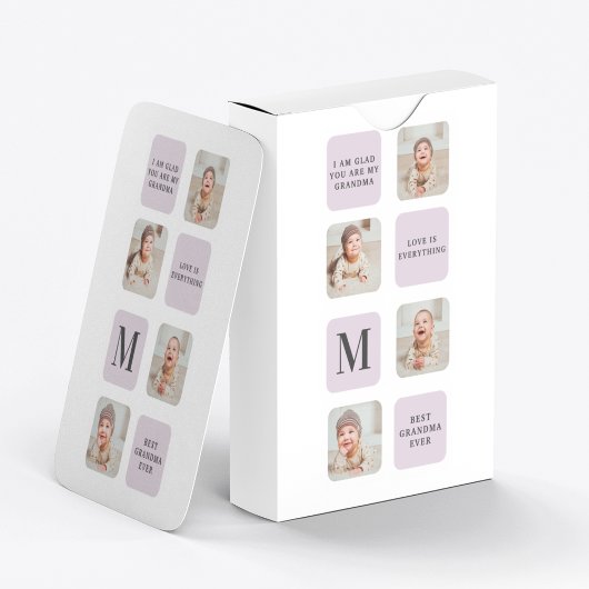 Collage Foto en beste grootmoeder ooit beste Paars Pokerkaarten