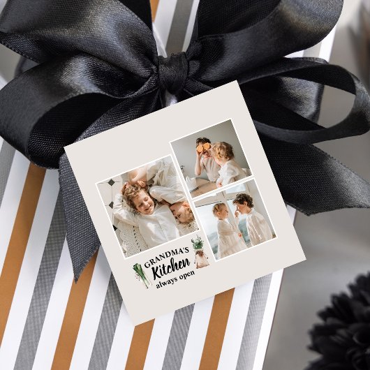 Collage Foto en Grandma Kitchen zijn altijd open Bedankjes Labels