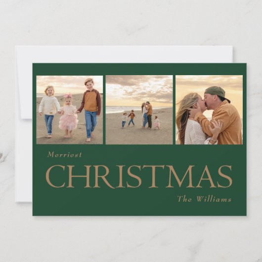 Collage Foto Gouden Tekst Kerst Kaart (Voorkant)
