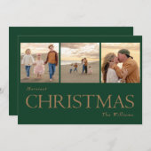 Collage Foto Gouden Tekst Kerst Kaart (Voorkant / Achterkant)