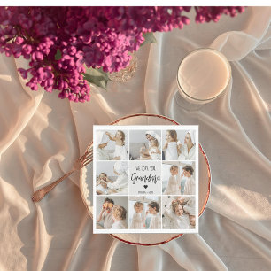 Collage Foto Gray We houden van je oma Best Gift Servet
