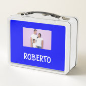 COLLAGE foto Lunchbox BLAUW WIT aan te passen (Achterkant)