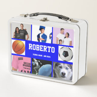 COLLAGE foto Lunchbox BLAUW WIT aan te passen