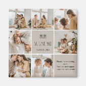 Collage Foto Mam We houden van je | Gepersonalisee Magneet (Voorkant)