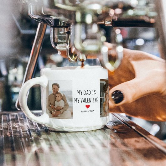 Collage Foto | Mijn vader is mijn Valentijn Gift Espresso Kop